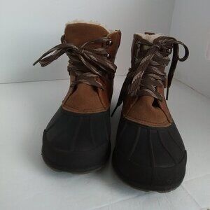 Cat & Jack Boys Winter Boot Lace Up Closure Color Brown / Black Rubber Size 1 NW